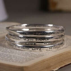 Buy Set of Four Meaningful Words Bangles in Silver from lisaangel.co.uk :: Lisa Angel Jewellery and Gifts