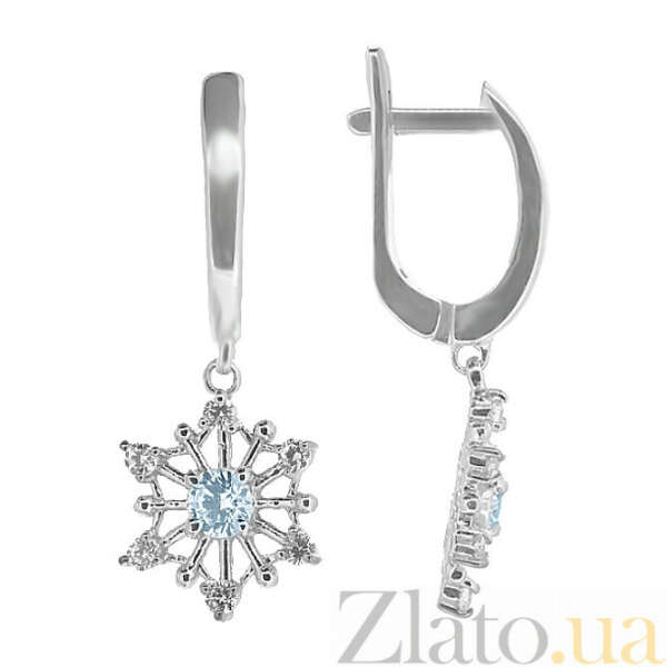 Купить Серебряные серьги с бриллиантами и топазами Снежанна ZMX--EDT-6968-Ag_K в интернет магазине Злато