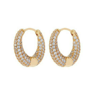 Pave Marbella Hoops - Gold