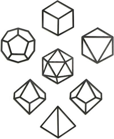 DND Decor - 7 Piece Wooden Dice Outline Wall Decoration - Dungeons & Dragons Artwork/Poster - Geeky Fantasy RPG Home Accessories Gift for Men & Women - D&D/Board Game Canvas Art Usable in Any Room : Amazon.co.uk: Home & Kitchen