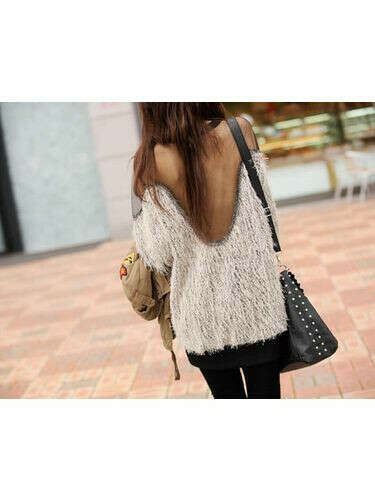 Casual Knit Patchwork Crew Neck Fashion Sweater Knitwear