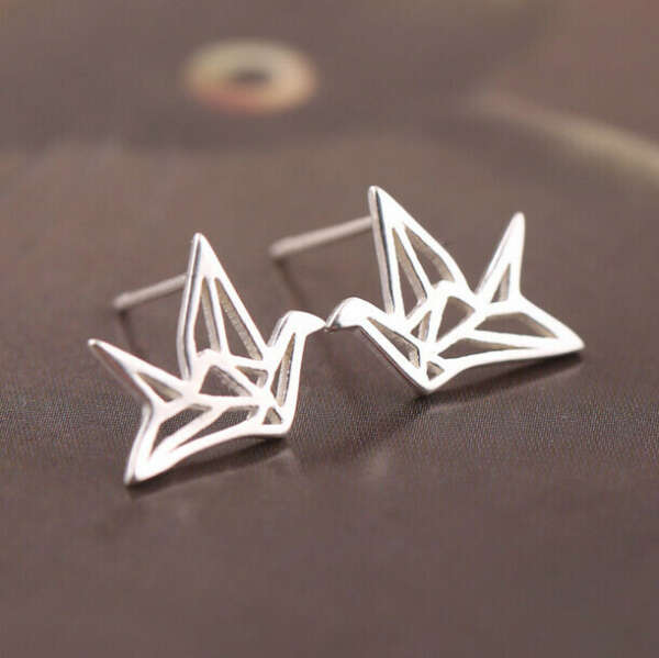 Серебряные сережки оригами