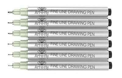 Black Fine Tip Inking Pens For Drawing Pigment Liner Pen Archival waterproof Ink 8853497251 | eBay