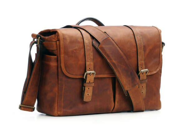 ONA | The Leather Brixton - Antique Cognac - Camera and laptop messenger bag