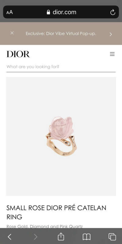 SMALL ROSE DIOR PRÉ CATELAN RING