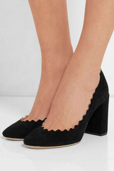 Scalloped suede pumps CHLOÉ