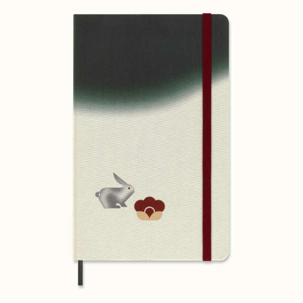 Year of the Rabbit Notebook by Minju Kim Large, Fabric Hard Cover, Ruled