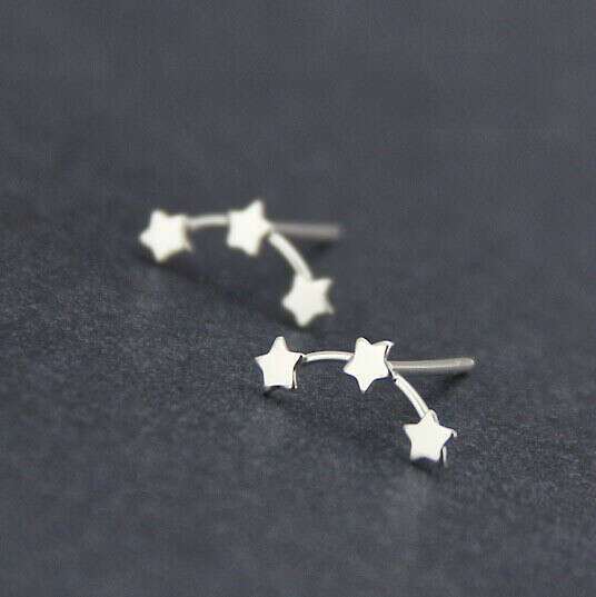 925 серебряные серьги звезда в магазине Yiwu Anne Jewelry Factory на AliExpress