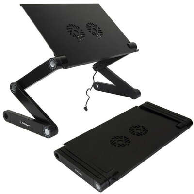 ОГО! Стол-подставка для ноутбука Crown CMLS-115B, до 17", с вентилятором, черная