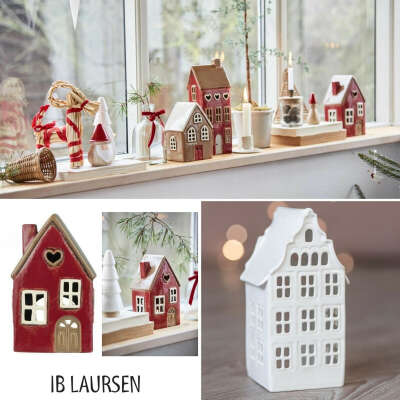 Набор рождественских фарфоровых домиков ib larsen
