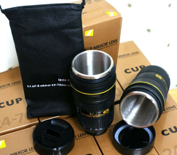 AF-S 24-70mm f/2.8 1:1 Thermos Travel Mug Camera Lens Cup for the NIKON D600