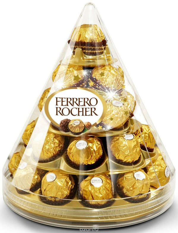 Ferrero Rocher конфеты хрустящие из молочного шоколада, покрытые измельченными орешками, с начинкой из крема и лесного ореха, 357 г
