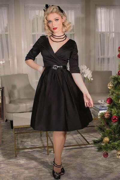 Christmas 1963 Collar Dress (Black)
