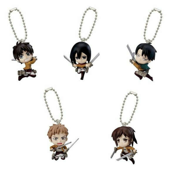 Attack on Titan figure strap SET 5 Eren Levi Mikasa Shingeki no Kyojin