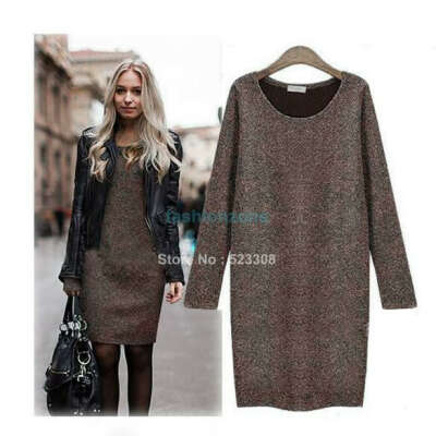2013 Autumn and Winter Women&#039;s Dress Fashion Evening Party Clothes Long sleeve Loose Bottoming Dress Big Size 19164-in Dresses from Apparel & Accessories on Aliexpress.com