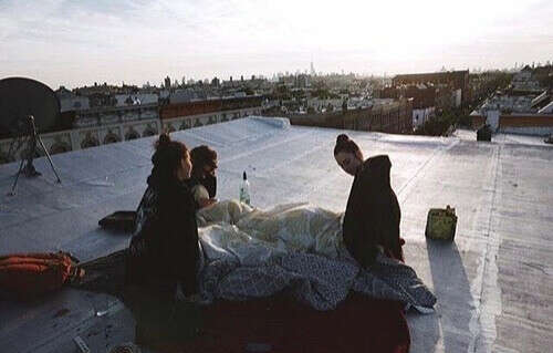 wine on a rooftop