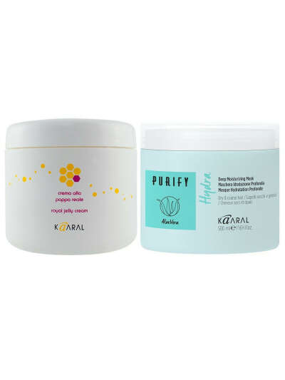 Набор, Интенсивный уход для волос, Purify Hudra Mask, 500мл + Royal Jelly Cream, 500мл., Kaaral