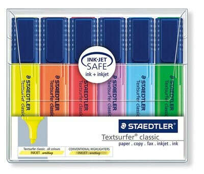 Маркер-текстовыделитель "Classic" 6 цветов бренда Staedtler