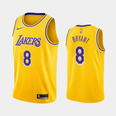 Los Angeles Lakers #8 Kobe Bryant Gold Icon баскетбольная майка NBA