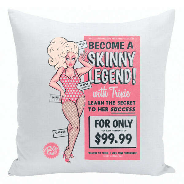 TRIXIE MATTEL "SKINNY LEGEND" 2 SIDED PRINT THROW PILLOW