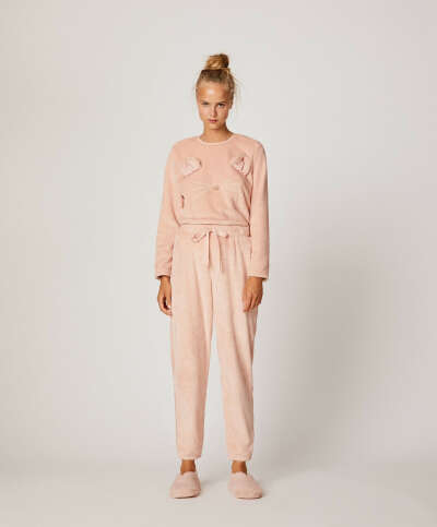 Розовая пижама комплект