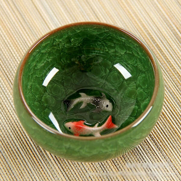 Керамическая 3D чашка рыбка китайский