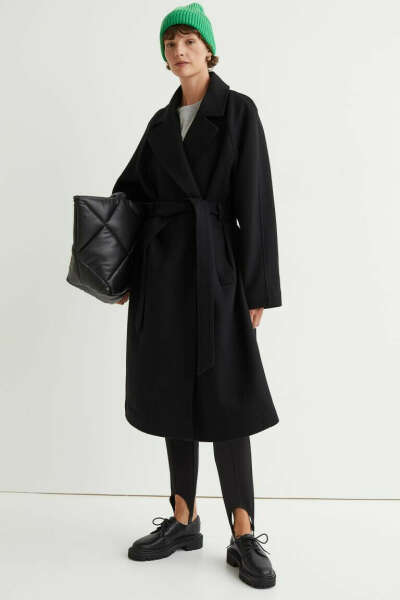 Чёрное/Тёмно-коричневое пальто