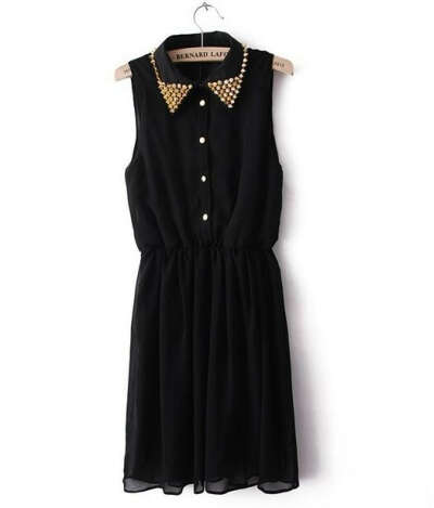 Black collar dress