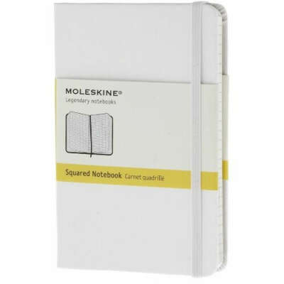 Записная книжка Moleskine `Classic` в клетку (карманная, твёрдая, белая) - на OZ.by