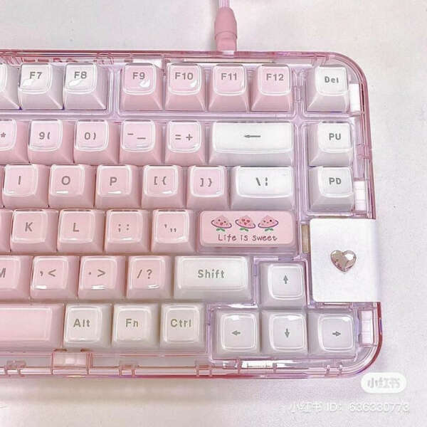 Белая/розовая клавиатура с подсветкой и Bluetooth