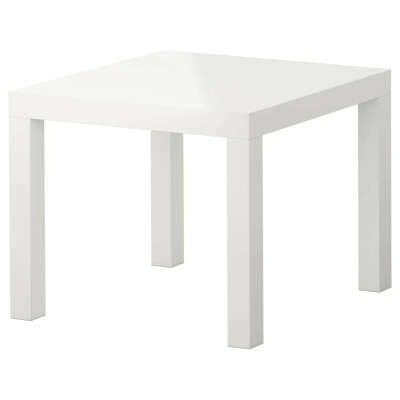 ЛАКК Придиванный столик, глянцевый белый, 55x55 см купить в интернет-магазине - IKEA