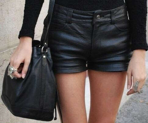 Black Leather Shorts