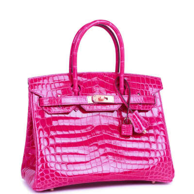 Hermès Special Order (HSS) Birkin 30 Rose Scheherazade Shiny Niloticus Crocodile Gold Hardware