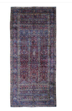 8&#039;9"x19&#039;9" Long And Narrow Red Antique Persian Kerman Full Pile Soft And Clean Hanging Lamps Hand Knotted Oriental Rug