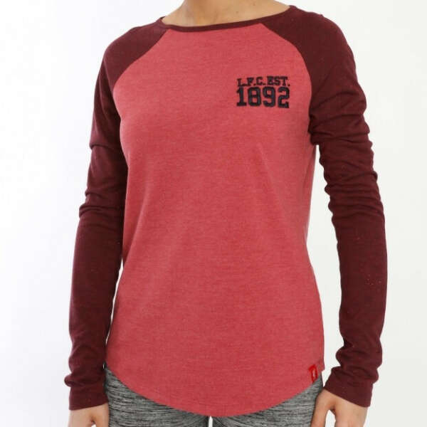 LFC Womens Red Marl Long Sleeve Raglan Tee