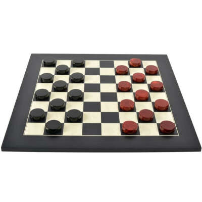 Stone Checkers Premium Red v Black