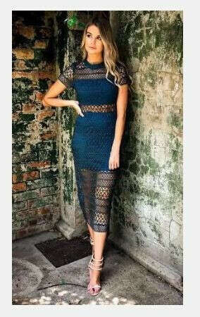 Divine Avenue teal lace dress for HIRE ONLY