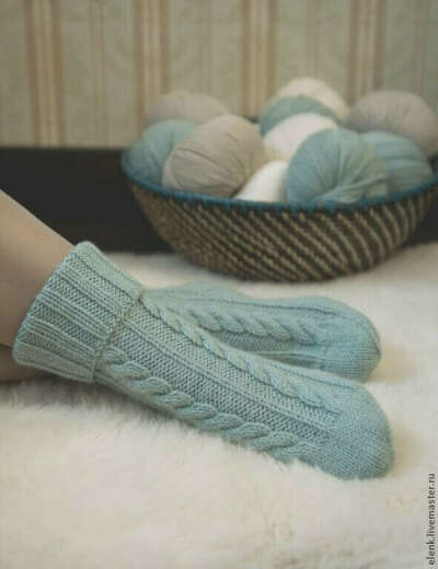 Теплые вязаные носки