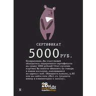 Сертификат 5000 рублей: Интернет-магазин Двадцать Восьмой, 28oi.ru