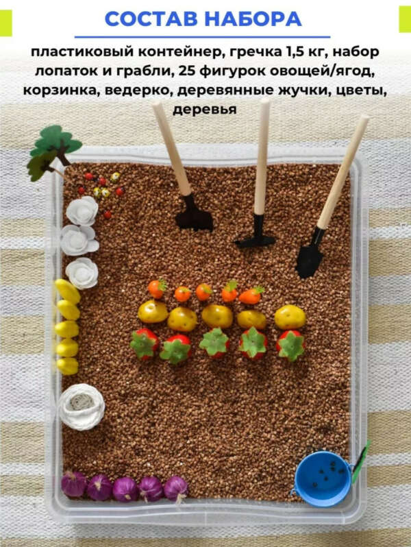 Сенсорная коробка огород  Маленький гений Россия
