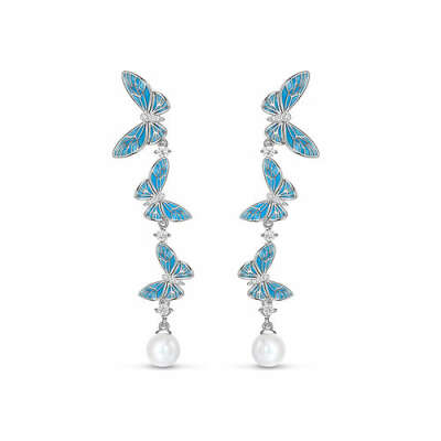 Jeulia blue butterfly earrings