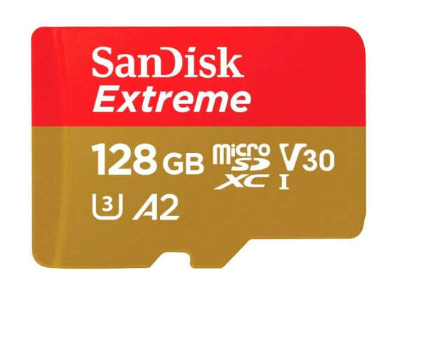 Карта памяти SanDisk Extreme microSDXC Class 10 UHS Class 3 V30 A2 160MB/s + SD adapter 128 GB