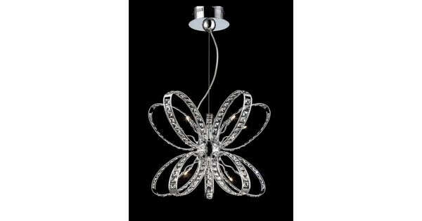 Butterfly Crystal Cluster Pendant Light with Bulbs