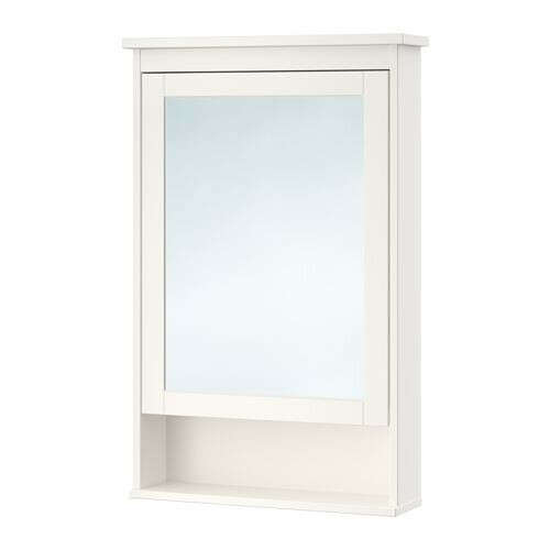 ХЕМНЭС Зеркальный шкаф с 1 дверцей - белый  - IKEA