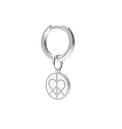 Монетка Peace & Love с белой эмалью из серебра 925 покрытого родием – купить в интернет-магазине AVGVST