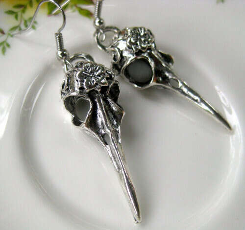 bird skull earrings