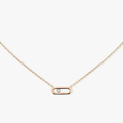 Uno Diamond Necklace in Pink Gold | Messika