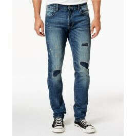 Elan Men&#039;s Slim Fit Stretch Rip & Repair Jeans