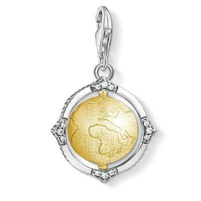 Thomas Sabo Sterling Silver VINTAGE GLOBE Charm Pendant