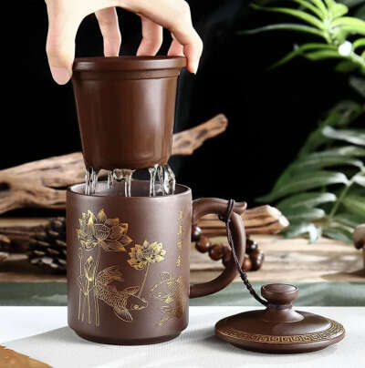 Керамическая чайная чашка Yixing с крышкой